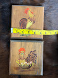 Hand Painted Wood Chicken Decor