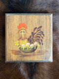 Hand Painted Wood Chicken Decor